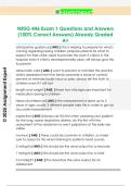 NRSG 446 Exam 1 Questions and Answers  &lpar;100&percnt; Correct Answers&rpar; Already Graded  A&plus; 