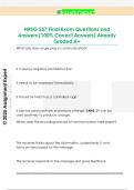 NRSG 257 Final Exam Questions and  Answers &lpar;100&percnt; Correct Answers&rpar; Already  Graded A&plus; 