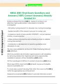NRSG 2001 Final Exam Questions and  Answers &lpar;100&percnt; Correct Answers&rpar; Already  Graded A&plus;