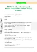 NS 1410 Final Exam Questions and  Answers &lpar;100&percnt; Correct Answers&rpar; Already  Graded A&plus;