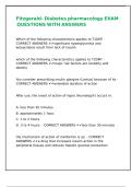 Fitzgerald- Diabetes pharmacology EXAM QUESTIONS WITH ANSWERS