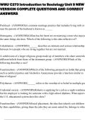 WGU C273 Introduction to Sociology Unit 5 NEW VERSION COMPLETE QUESTIONS AND CORRECT ANSWERS
