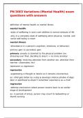 PN 3003 Variations &lpar;Mental Health&rpar; exam questions with answers