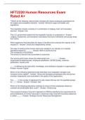 HFT2220 Human Resources Exam Rated A&plus;