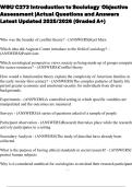 WGU C273 Introduction to Sociology  Objective Assessment &vert;Actual Questions and Answers Latest Updated 2025&sol;2026 &lpar;Graded A&plus;&rpar;