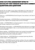 WGU C273 PRE-ASSESSMENT INTRO TO SOCIOLOGY NEW VERSION EXAM WITH CORRECT QUESTIONS AND QUESTIONS