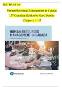 TEST BANK For   Human Resources Management in Canada  15th Canadian Edition by Gary Dessler &vert;&vert;ISBN&colon;9780137292141