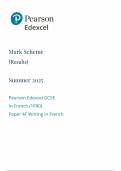 2025 Pearson Edexcel GCSE French Mark Scheme Paper 4 &lpar;1FRO&sol;4F &colon;Writing in French&rpar;