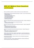 BPK 241 Midterm Exam Questions and Answers 