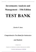 Test Bank &mdash; Investments&colon; Analysis and Management&comma; 15th Edition &mdash; by Charles P&period; Jones and Gerald R&period; Jensen