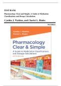Pharmacology Clear and Simple 4th Edition TEST BANK by Watkins&comma; All Chapters 1 - 21&comma; Verified Newest Version