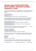 Strategic Mgmt EXAM QUESTIONS WITH CORRECT MARKING SCHEME &vert; VERIFIED A&plus; PASS