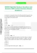 NUR253 High Risk Newborn Questions and  Answers &lpar;100&percnt; Correct Answers&rpar; Already  Graded A&plus;