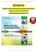 Test Bank for Medical Assisting&colon; Administrative & Clinical Competencies &lpar;MindTap Course List&rpar;&comma; 10th Edition by Michelle Blesi &vert; Complete Chapters 1&ndash;58 &vert; Verified 2025&sol;2026 Edition