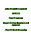 WGU D257 Project Management Exam Prep Guide 2025&sol;2026 &vert; Verified Study Notes&comma; Key Concepts&comma; and Practice Questions