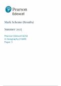 2025 Pearson Edexcel GCSE Geography B Mark Scheme Paper 3 &lpar;1GB0&sol;03&colon; People and environmental issues making Geographical decisions&rpar;