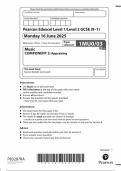 2025 Pearson Edexcel GCSE Music Paper 3 &lpar;1MUO&sol;03&colon; Appraising&rpar;