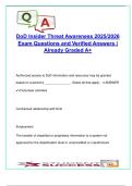DoD Insider Threat Awareness &ndash; Final Exam Q&A &lpar;50&plus; Questions&rpar; &vert; Classified Info Handling&comma; Behavioral Indicators&comma; Reporting Protocols &ndash; 2025&sol;2026 &ndash; U&period;S&period; DoD & Contractor Compliance