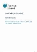 2025 Pearson Edexcel GCSE Music Mark Scheme Paper 3 &lpar;1MUO&sol;03&colon; Appraising&rpar;