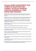 Strategic MGMT EXAM NEWEST 2025 COMPLETE QUESTIONS AND CORRECT DETAILED ANSWERS &lpar;VERIFIED ANSWERS&rpar; A&plus; PASS BRAND NEW VERSION&excl;&excl;