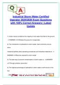 Industrial Storm Water Certified Operator Exam Q&A &lpar;2025&sol;2026&rpar; &ndash; 110&plus; Verified Questions &vert; SWPPP&comma; MiWaters&comma; COC&comma; Visual Assessment&comma; Permit Types &ndash; Michigan DEQ Compliance