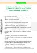 NUR3503 End of Sem Exam - Paediatrics  Questions and Answers &lpar;100&percnt; Correct  Answers&rpar; Already Graded A&plus; 