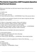 The Interior Inspection&colon; AHIT Complete Questions And Correct Answers