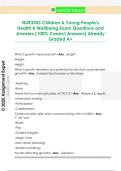 NUR3503 Children & Young People's  Health & Wellbeing Exam Questions and  Answers &lpar;100&percnt; Correct Answers&rpar; Already  Graded A&plus;
