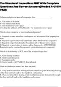 The Structural Inspection&colon; AHIT With Complete Questions And Correct Answers&lpar;Graded A&plus;&rpar;100&percnt; PASS