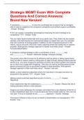 Strategic MGMT Exam With Complete Questions And Correct Answers&vert; Brand New Version&excl;
