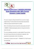 NUR256 Mental Health Exam 3 &vert; 65 Correct Answer Questions &vert; PTSD&comma; Personality Disorders&comma; Crisis Intervention