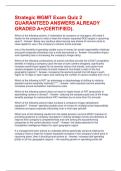 Strategic MGMT Exam Quiz 2 GUARANTEED ANSWERS ALREADY GRADED A&plus;&lpar;CERTIFIED&rpar;&period;