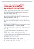 Heavy civil and highway EXAM 1 QUESTIONS WITH CORRECT MARKING SCHEME &vert; VERIFIED