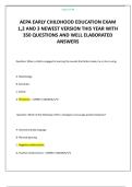AEPA EARLY CHILDHOOD EDUCATION EXAM 1&comma;2 AND 3 NEWEST VERSION THIS YEAR WITH 350 QUESTIONS AND WELL ELABORATED ANSWERS