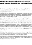 ASE B3 - Non-Structural Analysis and Damage Repair &lpar;Test B3&rpar; Questions And Correct Answers