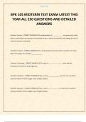 BPK 105 MIDTERM TEST EXAM LATEST THIS YEAR ALL 250 QUESTIONS AND DETAILED ANSWERS