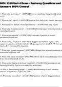 BIOL 2255 Unit 4 Exam - Anatomy Questions and Answers 100&percnt; Correct