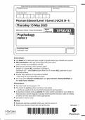 2025 Pearson Edexcel GCSE Psychology Paper 2 &lpar;1PSO&sol;02&rpar;