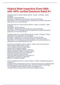 Virginia State inspection Exam Q&A with 100&percnt; verified Solutions Rated A&plus;