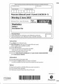 2025 Pearson Edexcel GCSE Statistics Paper 1 &lpar;1STO&sol;1F&rpar;