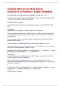 virginia state inspection Exam Questions & Answers&semi; Latest Updated