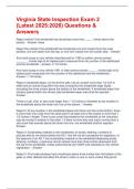 Virginia State Inspection Exam 2 &lpar;Latest 2025&colon;2026&rpar; Questions & Answers