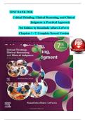 Test Bank for Critical Thinking&comma; Clinical Reasoning&comma; and Clinical Judgment&colon; A Practical Approach 7th Edition by Rosalinda Alfaro-LeFevre &lpar;ISBN-13&colon; 978-0323581257&rpar; &vert; Latest Update 2025&sol;2026