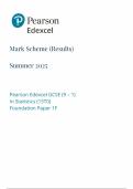 2025 Pearson Edexcel GCSE Statistics Mark Scheme Paper 1 &lpar;1STO&sol;1F&rpar;