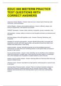 EDUC 606 MIDTERM PRACTICE TEST QUESTIONS WITH CORRECT ANSWERS 