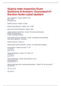 Virginia state inspection Exam Questions & Answers&colon; Guaranteed A&plus; Solution Guide Latest Updated