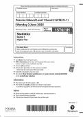 2025 Pearson Edexcel GCSE Statistics Paper 1 &lpar;1STO&sol;1H&rpar;