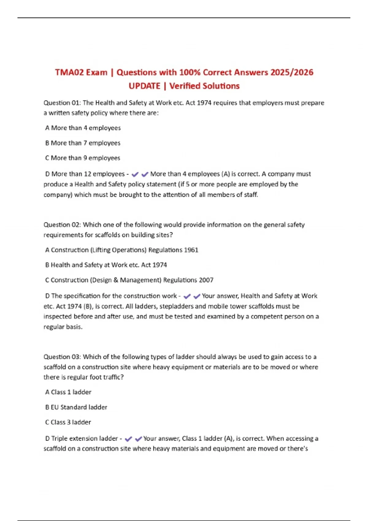 TMA02 Exam | Questions with 100% Correct Answers 2025/2026 UPDATE ...