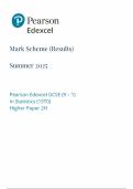 2025 Pearson Edexcel GCSE Statistics Mark Scheme Paper 2 &lpar;1STO&sol;2H&rpar;