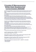 Principles Of Macroeconomics  Written Exam Questions And  Correct Answers 2025&sol;2026